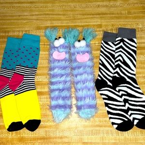 3 New pairs of Wacky Socks